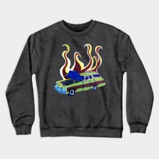 Flaming Station Wagon Crewneck Sweatshirt